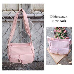 D’MARGEAUX NEW YORK Women’s Genuine Leather Multi Sac Zip Crossbody Handbag Colo